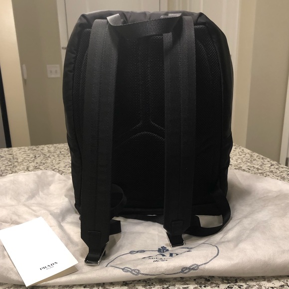 Prada Black Unisex Nylon Tessuto Front Zip Backpack (Large) - Picture 13 of 15